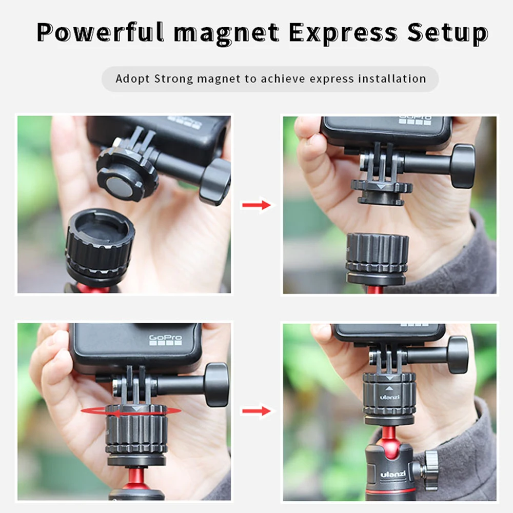 Ulanzi GP 4 Quick Release магнитное крепление основания GoPro и 1/4 ''крепления для штатива