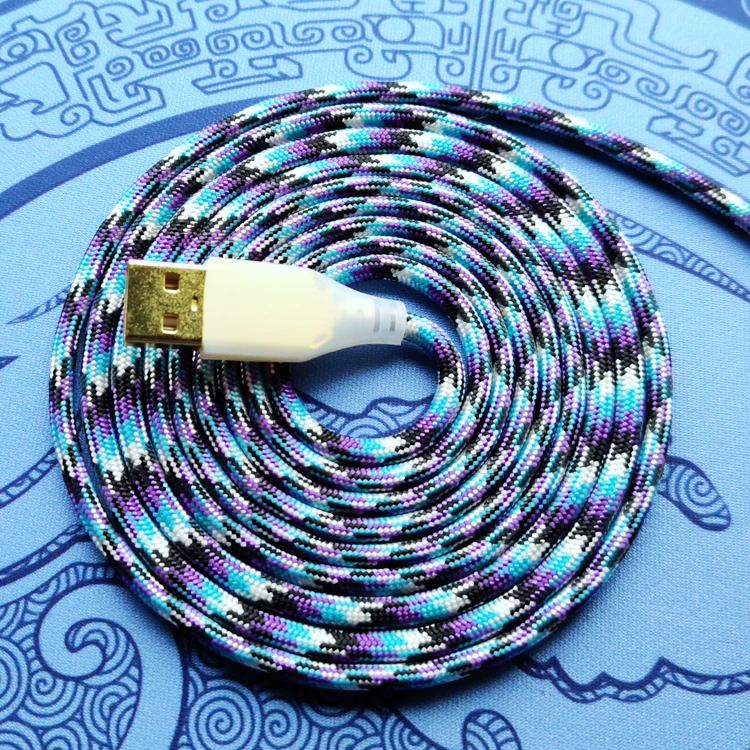 Игровая мышь механический кабель для клавиатуры зонтик шнур мод DIY позолоченный