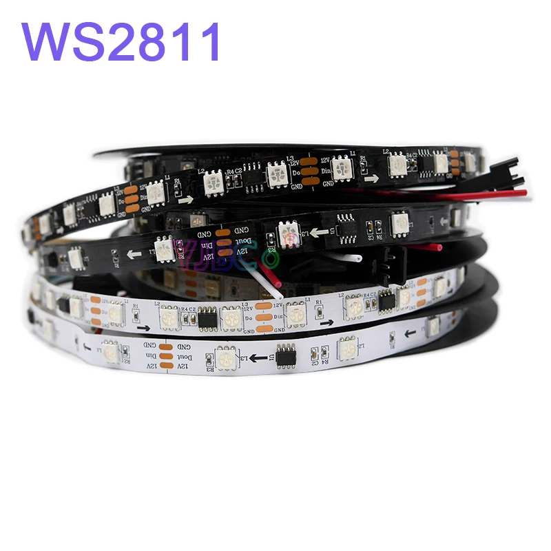 

Addressable WS2811 LED Strip Light DC12V WS2811 IC 1m/2m/3m/4m/5m 5050 RGB pixels LED Lamp Tape; 30/60 leds/m ;IP30/IP65/IP67