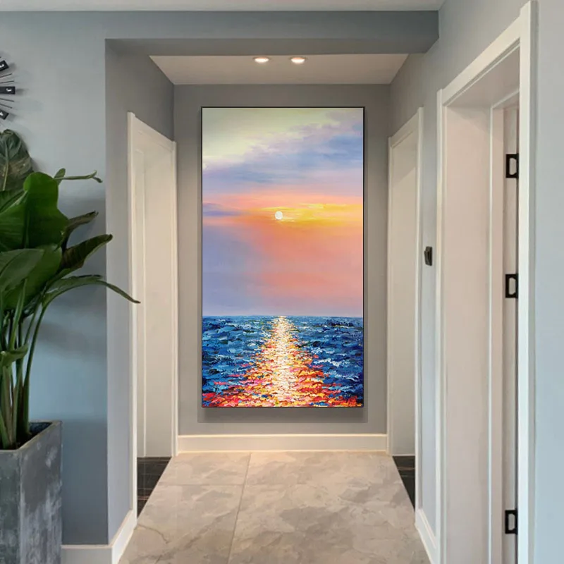 

Hand-painted Oil Painting On Canvas Vertical Decorative Painting Living Room Bedroom Dining Room Mural Without Frame