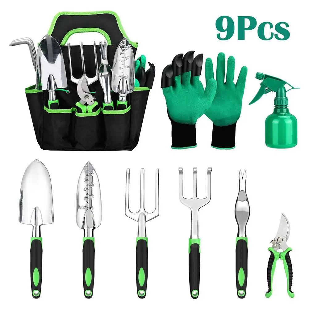 Набор садовых инструментов 9 шт./компл. лопата бонсай грабли резак полив кувшин