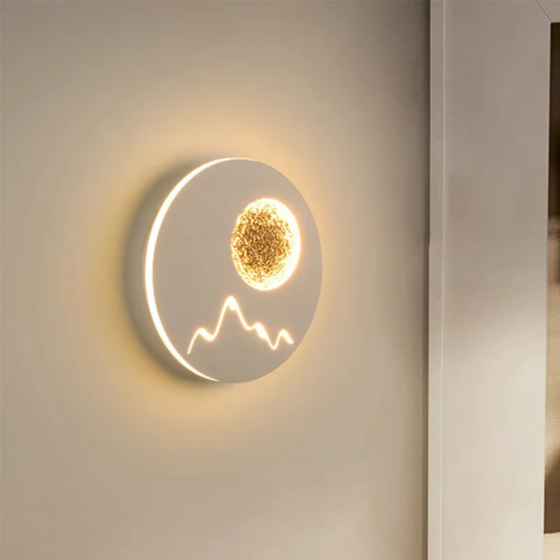 Светодиодная настенная лампа в стиле постмодерн белый черный квадратный круглый