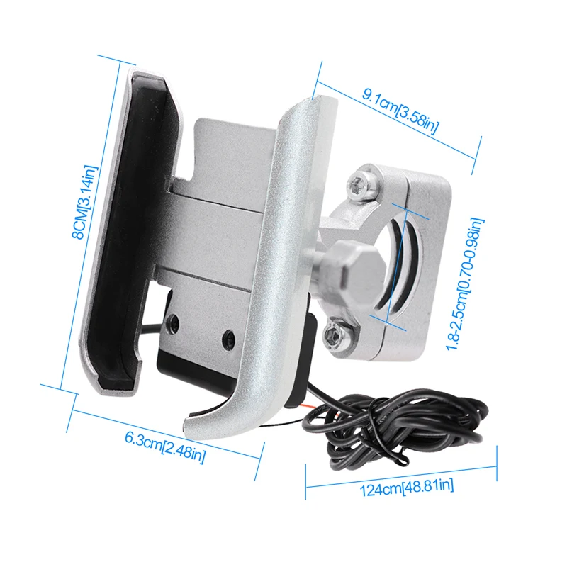 Алюминиевый сплав держатель для телефона мотоцикла подставка USB зарядное