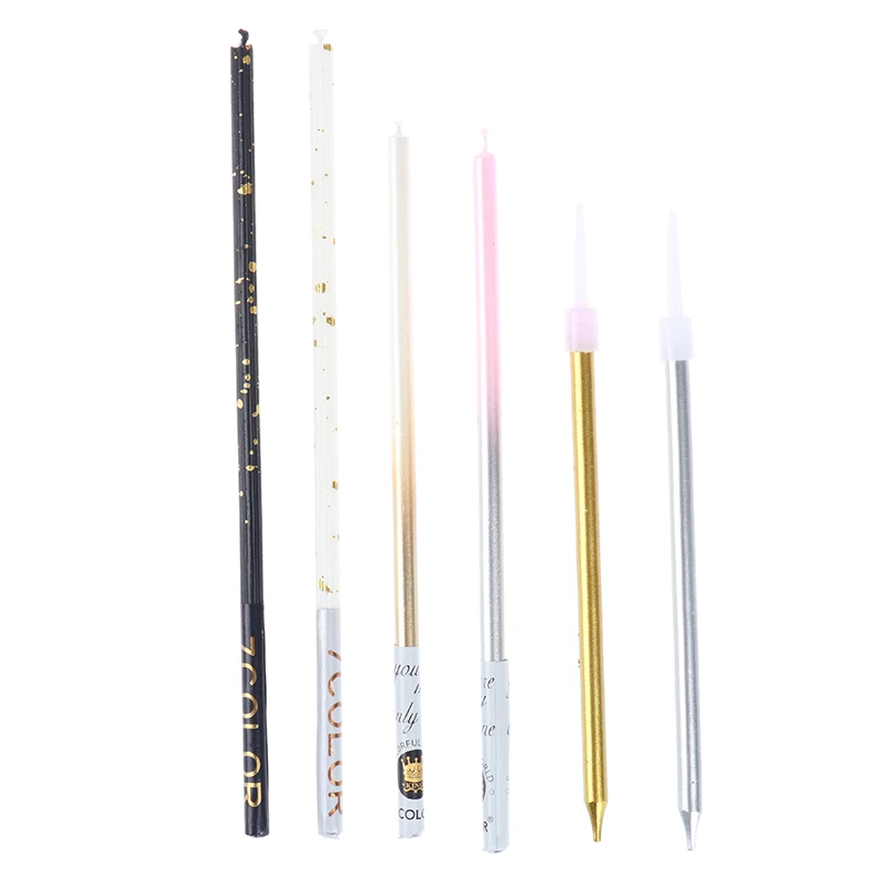 

Nordic style birthday candle smokeless candle golden silver line candle proposal