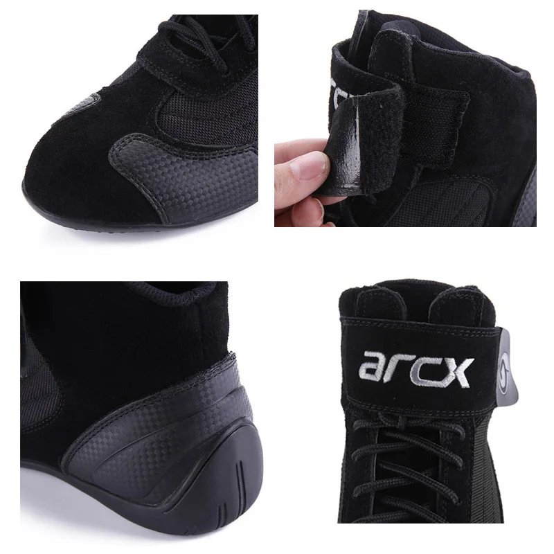 Кожаные мотоциклетные ботинки дышащая защитная обувь для езды на мотоцикле