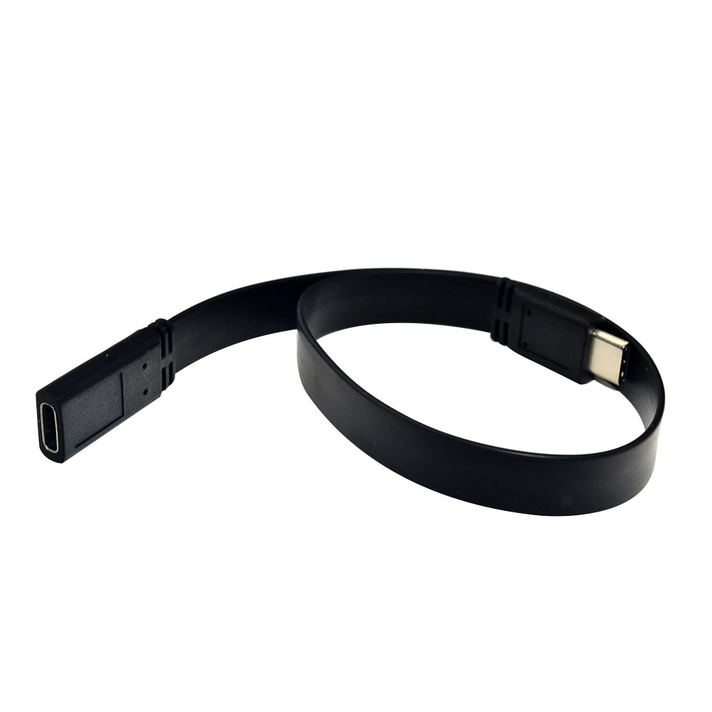 

Type-c Cable USB 3.1 Type-c Male to Female Extension Cord 10Gbps Transmission Speed Flat Data Cable