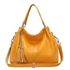 Повседневная женская сумка из воловьей кожи с кисточками, большая роскошная брендовая мягкая кожаная сумка с ручками, женская сумка через плечо