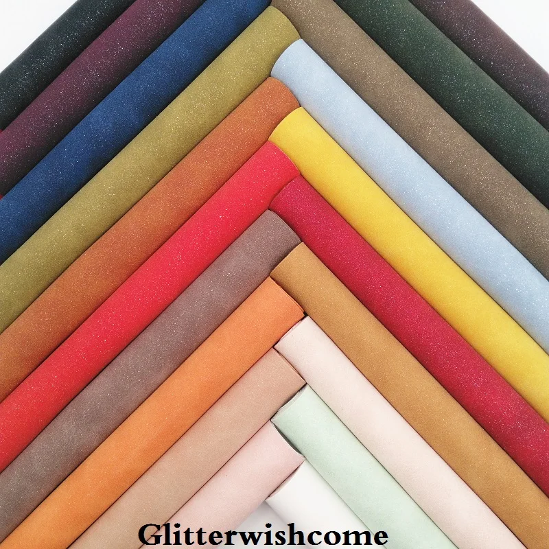 Glitterwishcome 21X29 см А4 Размер синтетическая кожа, замша кожа с блестками, искусственная из искусственной кожи Ткань Винил для бантов, GM036A