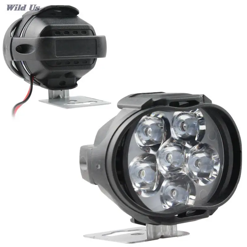 

2pcs 6 LED Motorcycle Headlight White SpotLights Electric Vehicle Scooters Lamp