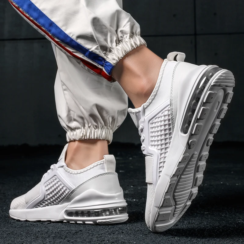 

Sneaker Work Solid White Fashion Knitting Casual Shoes Men Breathable Summer Zapatos Informales De Hombre