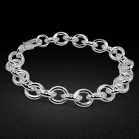 new neutral 925 sterling silver bracelet simple style chain bracelet men solid silver jewelry birthday present free shipping