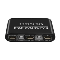 kvm switcher 2 port hdmi switch durable multifunctional usb manual switcher box keyboard mouse splitter max support 4k for pc