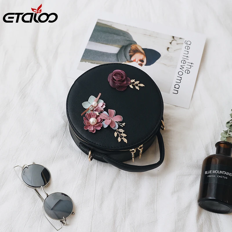 Сумки 2020 новая Цветочная мини сумка Корейская версия тренда круглая через плечо