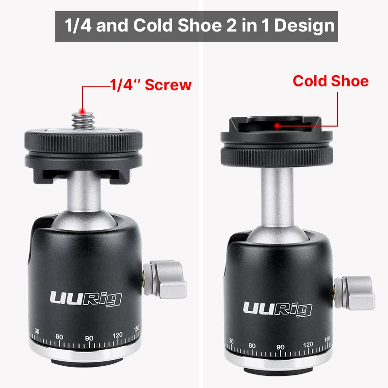 Кронштейн для штатива 2 в 1 Ulanzi UURig R001 с холодным башмаком и шаровой головкой 1/4