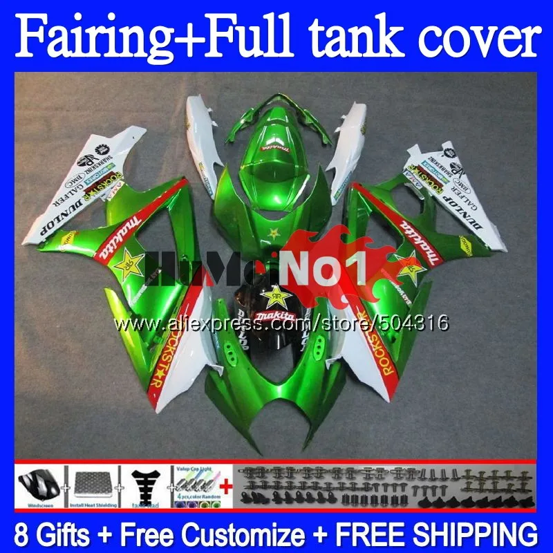 

+Tank Kit For SUZUKI GSX-R1000 GSXR 1000 1000CC CC Light green 69MC.44 GSXR-1000 GSX R1000 GSXR1000 K7 07 08 2007 2008 Fairing