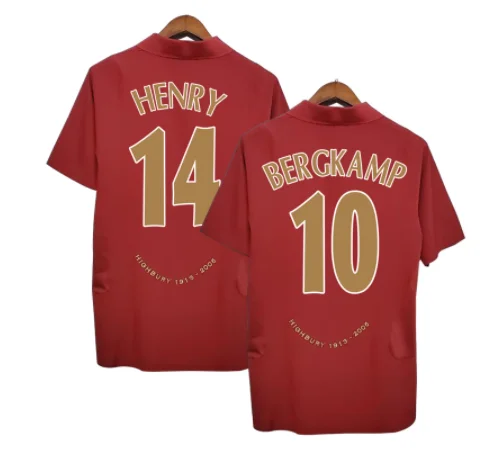 

High-quality classic CHALLENGE football shirt, TIME uniform, BERGKAMP, HENRY, MAILLOT DE FOOT, 2005, 2006