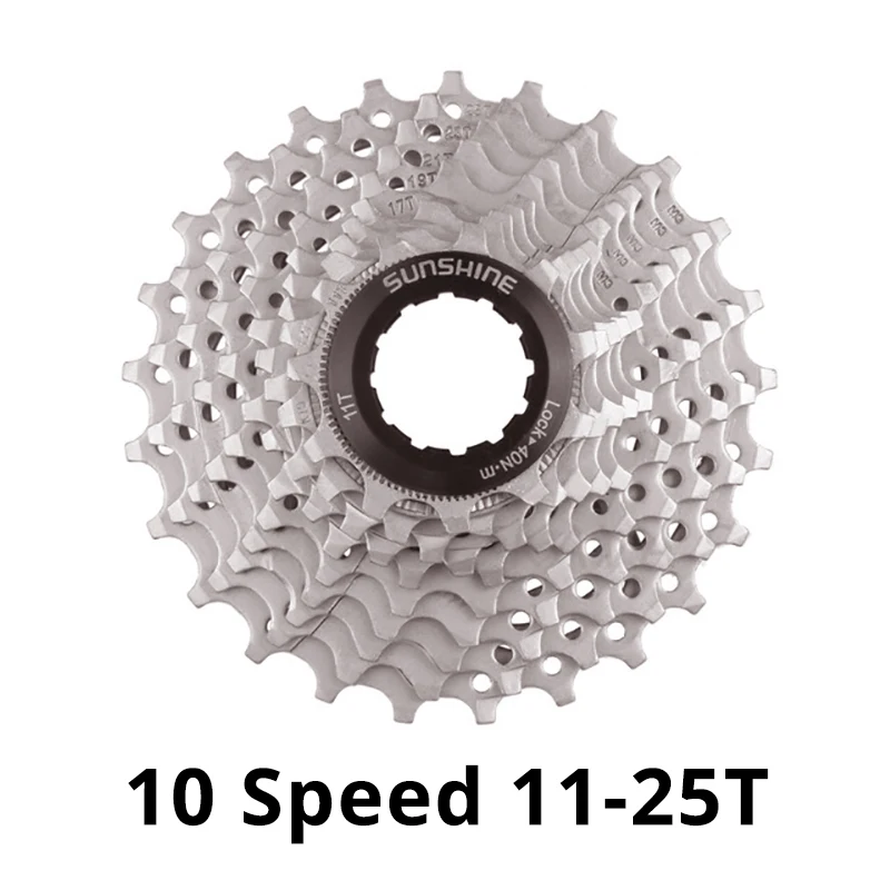 11-25T Silver SUNSHINE MTB дорожный велосипед 10 скоростей велосипеда трещетки маховик 10S 25/28/32/36/40/42/46/50 т в сутки для deore m6000 SRAM деталь для велосипеда - Цвет: 11-25T Silver