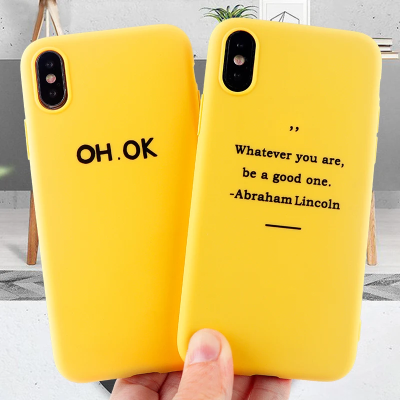 Fashion Phone Cases for IPhone 11 8 7 6s Plus Pro X XS MAX XR Case Positive Letter Soft Silicone Fitted Covers Accessories |
