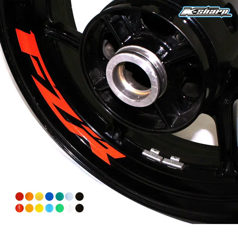 

8X Custom Motorcycle Wheel Hub Tire Reflective Sticker moto Rim Decorative Sign stickers For YAMAHA FZR all fzr 600 1000 400 250