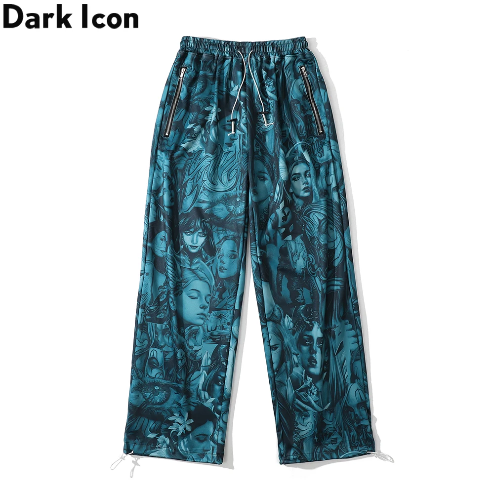 

Dark Icon Snake Full Printing Pants Men Loose Jogger Pants