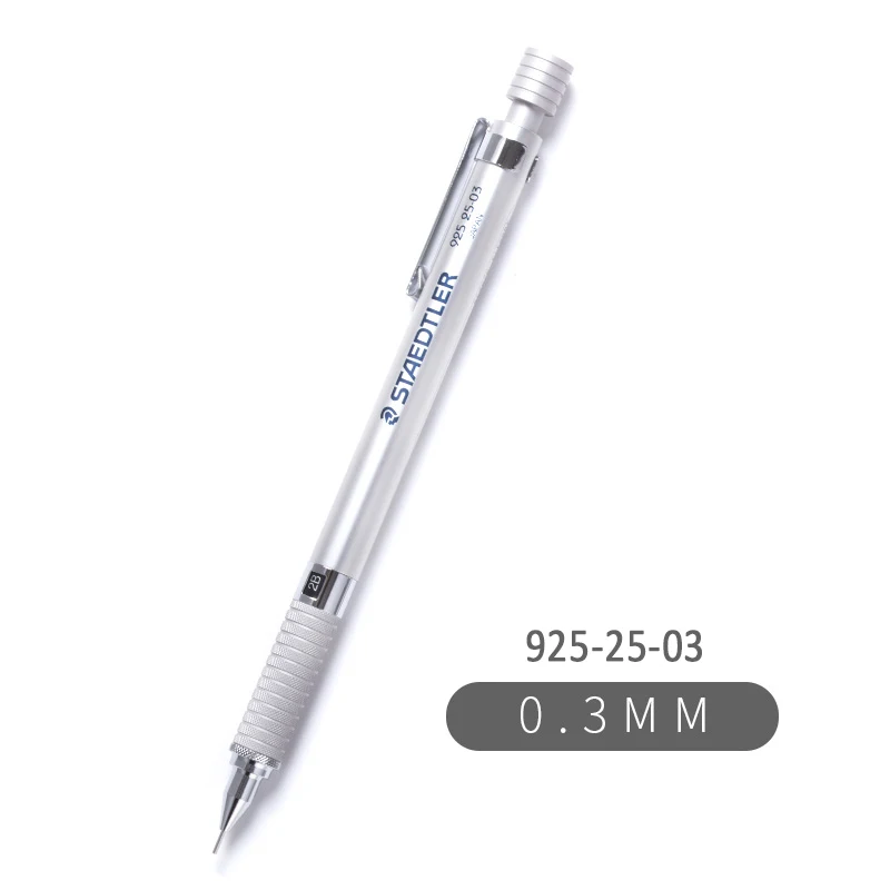 03 mm Немецкий STAEDTLER 925 25 металлический механический карандаш 1,3 мм Серебряный Профессиональный чертёжный карандаш 2,0 мм архитектурный дизайн канцелярские принадлежности - Цвет: 03 mm
