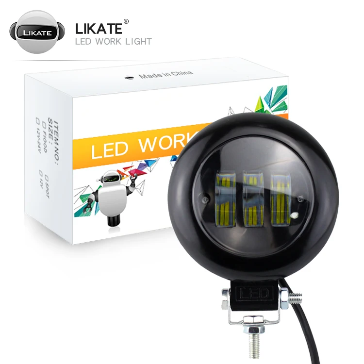 

LKT 30W Parallel Beam Round LED Street Fog Work Light Car Lamp LED Work Light Bar Flood Offroad ATV SUV Boat 4WD TRUCK 4X4