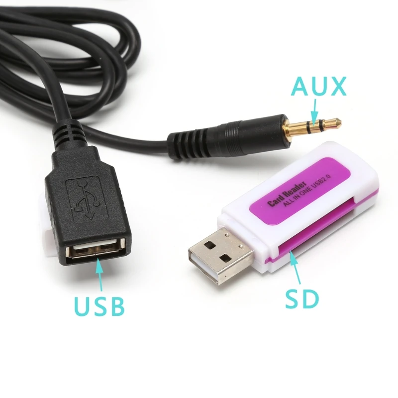 Автомобильный MP3 аудио интерфейс SD AUX USB кабель для передачи данных адаптер CD Changer