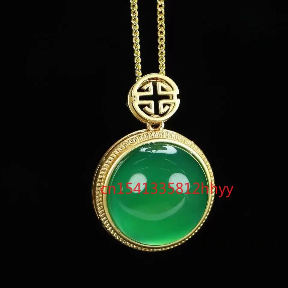 

Hot Selling Natural Green Egg Inlaid Pendant Charm Jewellery Hand-Carved Pendant for Women Men Fashion Accessories
