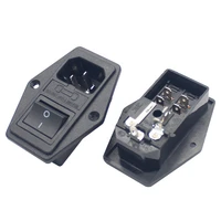 iec320 c14 inlet power socket connector plug connector and 2 fuse rocker switch fused