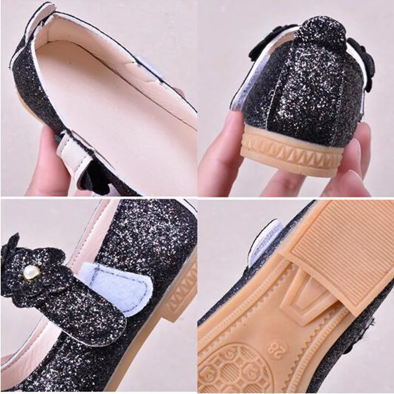 Кроссовки Детские кожаные однотонные плоская подошва Цветочная модная обувь для