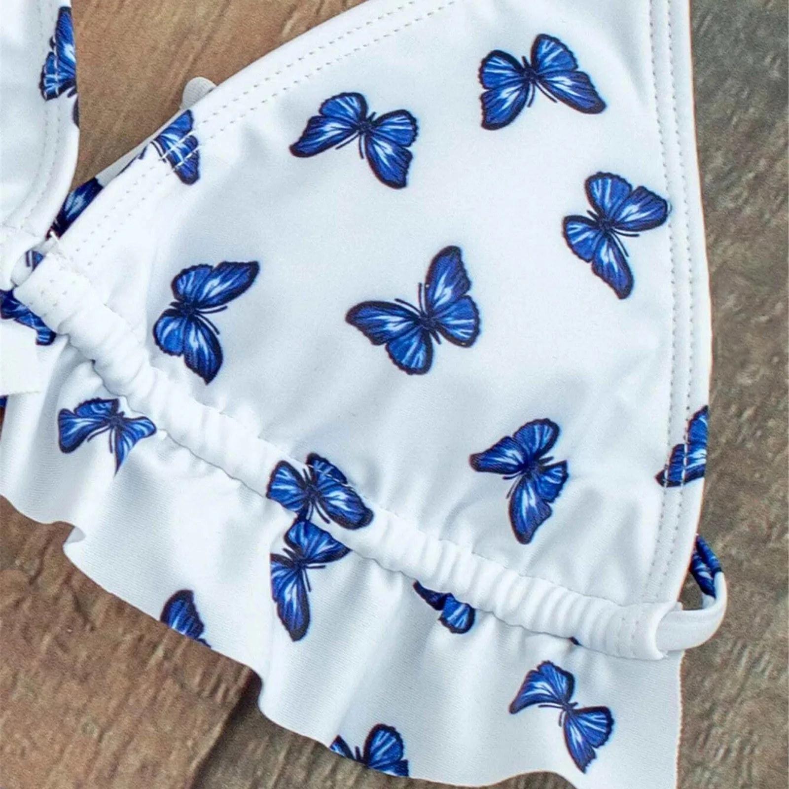 

Swimsuit Women Bathing Suit Two Piece Butterfly Print Split Sets Plus Size Beachwear Swimsuit Bikini Swimming Suit Biquini