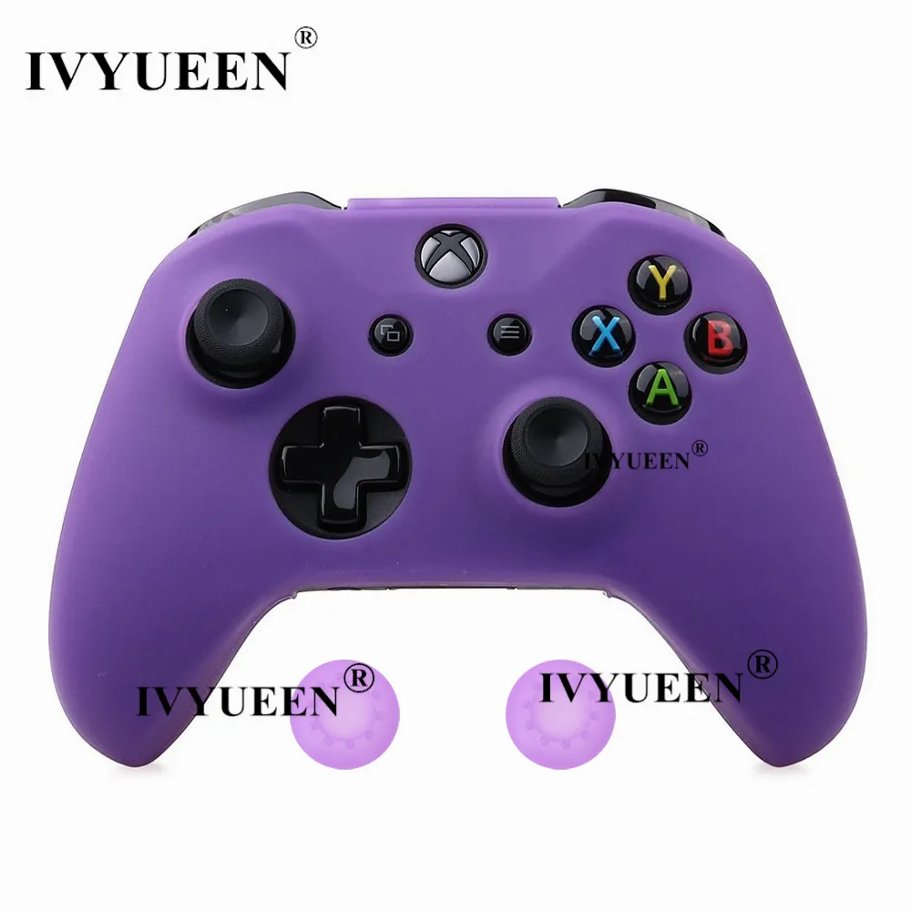 Фиолетовый Силиконовый защитный чехол-накладка IVYUEEN для microsoft Xbox One X S Slim с джойстиком для джойстика для Xbox - Цвет: Фиолетовый
