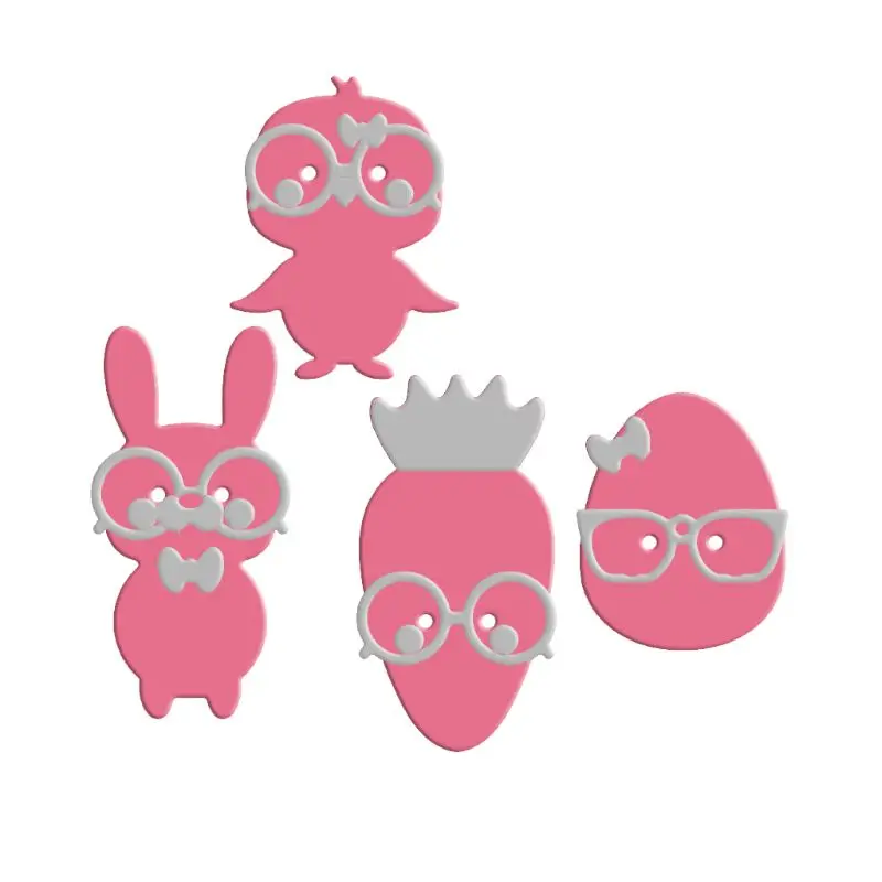 

Carbon Steel Cartoon Easter Rabbit Chick Egg Carrot Cutting Die Embossing Stencil Template Mold DIY Paper Art Scrapbook