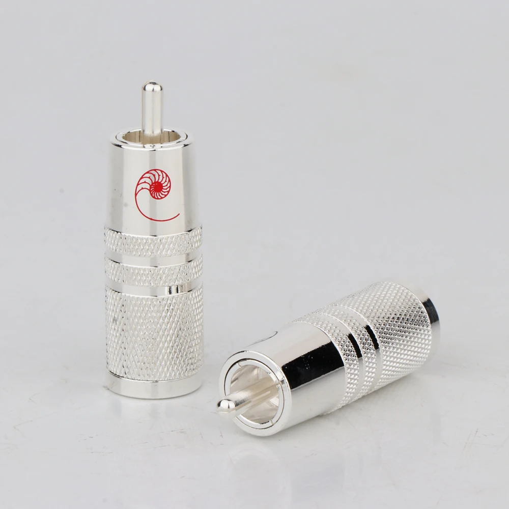 Высококачественные посеребренные штекеры RCA R1702 для Hi-Fi кабеля интерсоединения аудио RCA штекер Hi-Fi аудио штекер