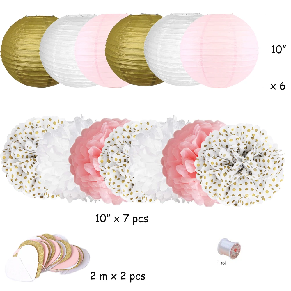 15 шт. в наборе подвесной бумажный фонарик папиросная бумага цветок Бумажная