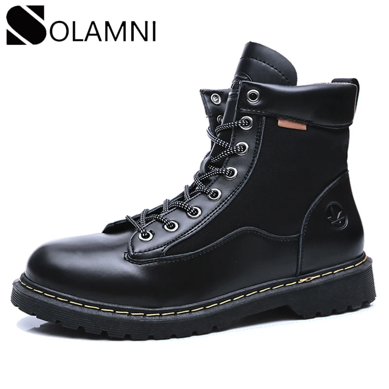 Мужские высокие кожаные ботинки водонепроницаемые военные тактические для