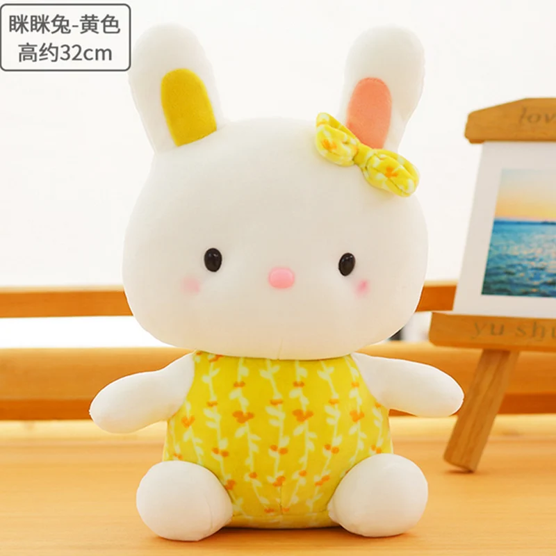

Kawaii Stuffed Animal Plush Toys Soft Cartoon Squinting Rabbit Doll Nice Birthday Gift For Children