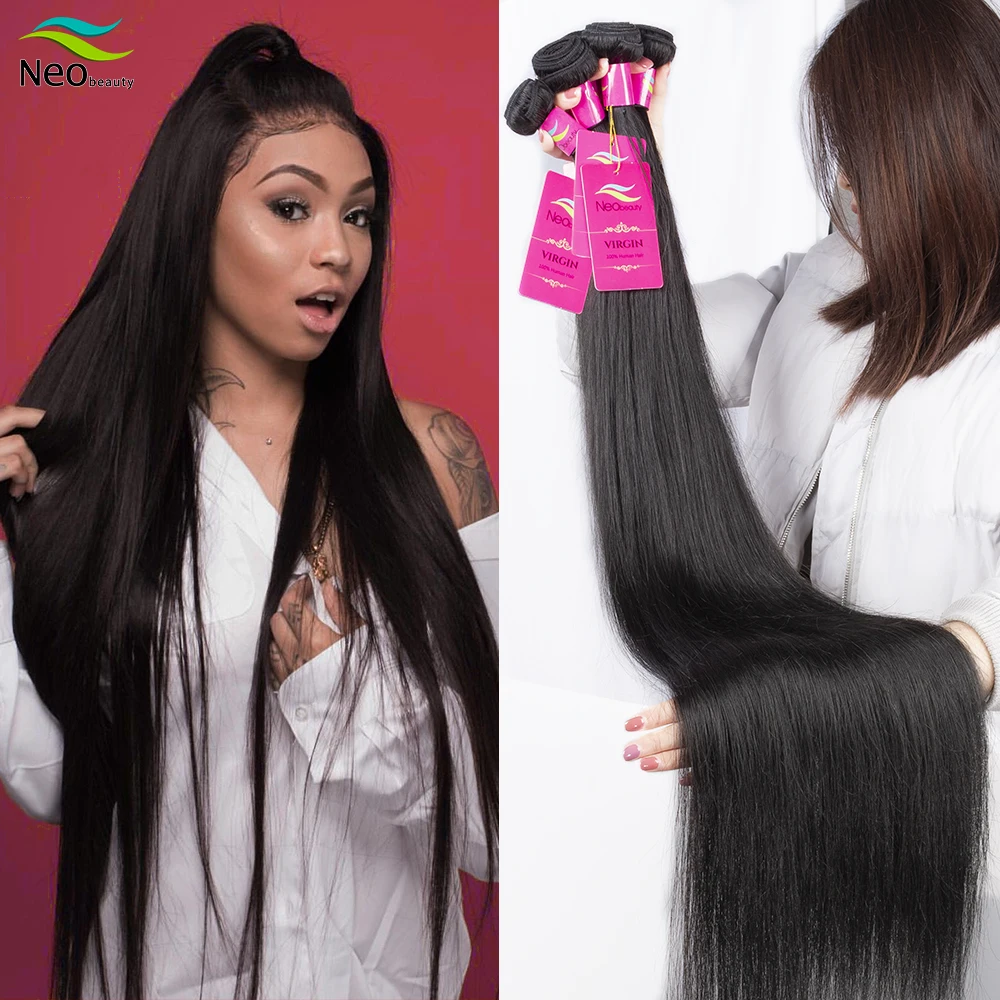 

10A Brazilian Virgin Hair Straight Bundles Cuticle Aligned 3 Bundles Straight Human Hair Weave Can Be Bleached & Dye