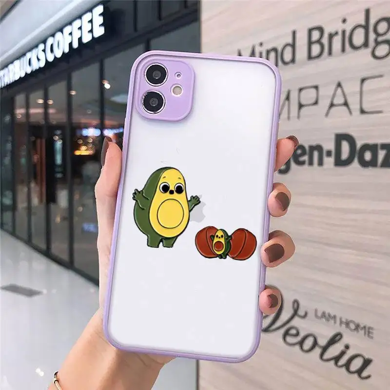 

Avocado fitness pattern cartoon cute Phone Case matte transparent For iphone 7 8 11 12 plus mini x xs xr pro max cover