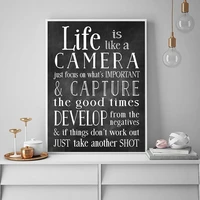 life is like a camera quotes vintage poster canvas prints chalkboard style art painting picture photographer gift home decor