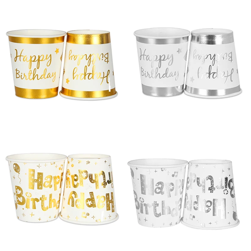 Товары для вечеринок на день рождения столовый сервиз фольга Золотая серебряная