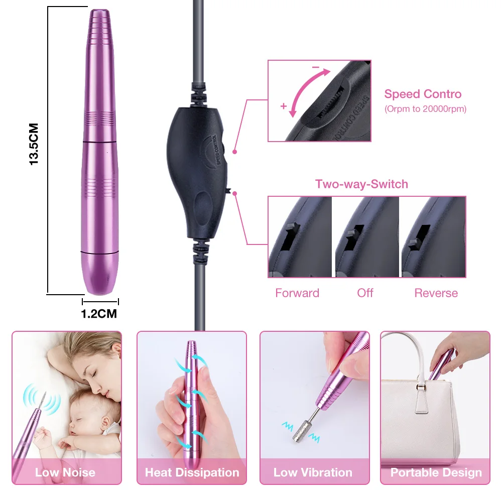 Dmoley Pro Портативный сверлильный станок для ногтей Электрический маникюр Резак