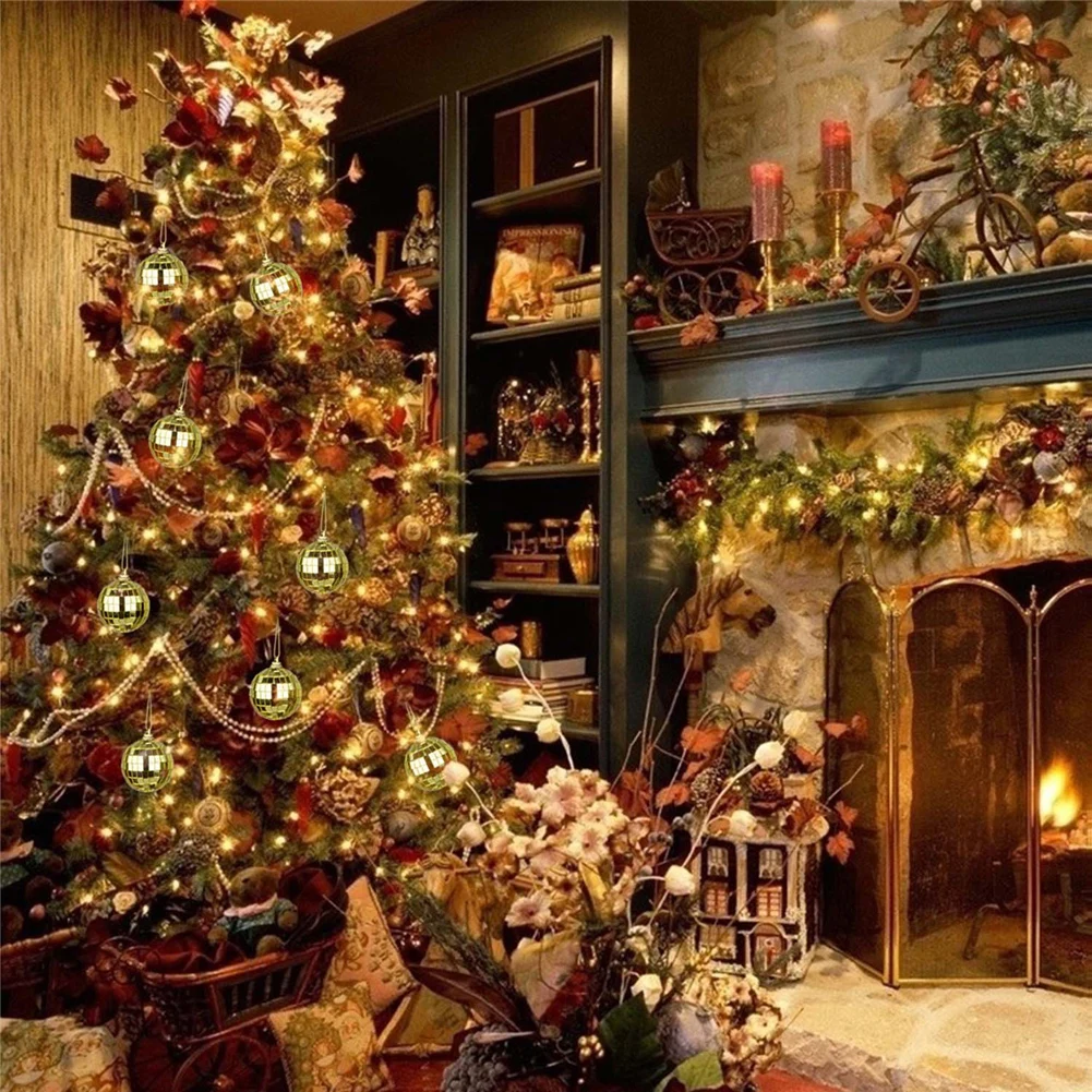 Рождественские дискотечные шары зеркальный отражающий стеклянный шар яркий для