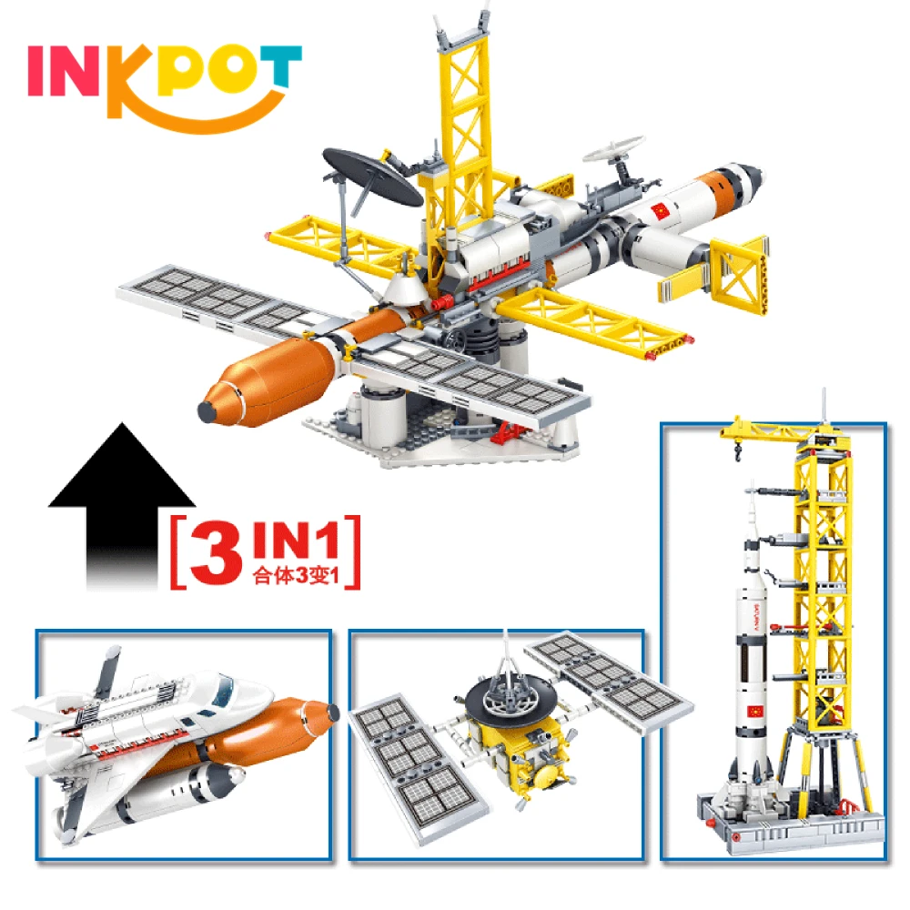 Космическая модель 3 в 1 набор строительных блоков техническая имитация ракеты
