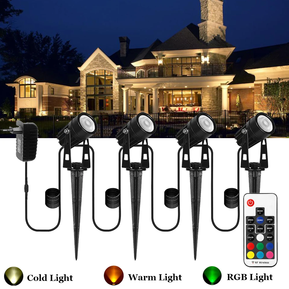 

Outdoor Landscape Lighting Extendable RGB LED Garden Lights 3W 12V 300 Lumen Lawn Lights Waterproof Spotlights for Walls Trees