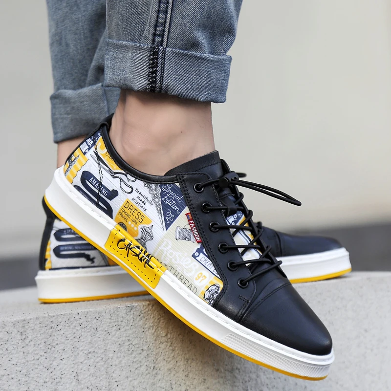 

Mring autumn and winter men's leather shoes in the first layer of leather casual men's shoes wild high to help small white shoes