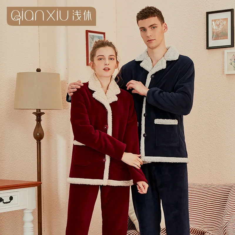 Зимние Пижамы 2019 года для мужчин плотная Фланелевая пижама Beibei костюм из 2 предметов Мужская теплая