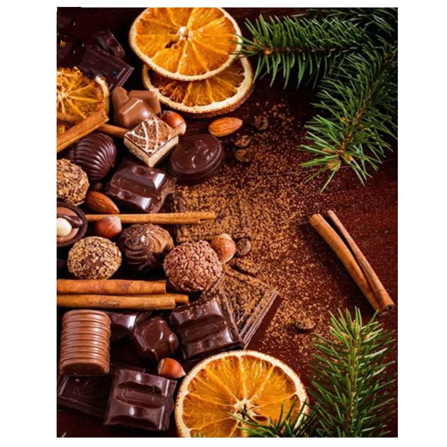 

Fruits and chocolate Diamond Embroidery Kitchen Decor Painting Diamond Mosaic Pattern Full Square Round Diamond Painting G313