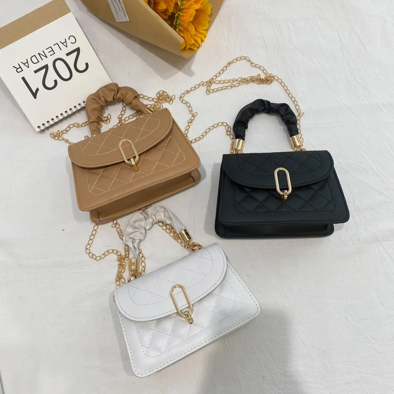 

Женская сумка Shangxin, новинка 2021, сумка через плечо, простая модная маленькая квадратная сумка с ромбовидной цепочкой, сумка-мессенджер