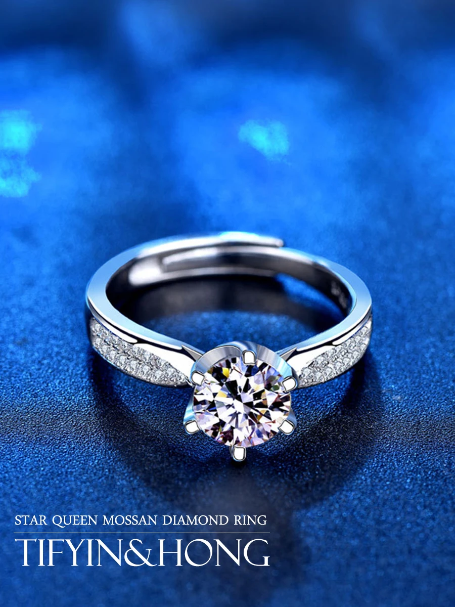 

S925 silver moissanite ring, sweet and romantic style, holiday gift, exclusive for couples